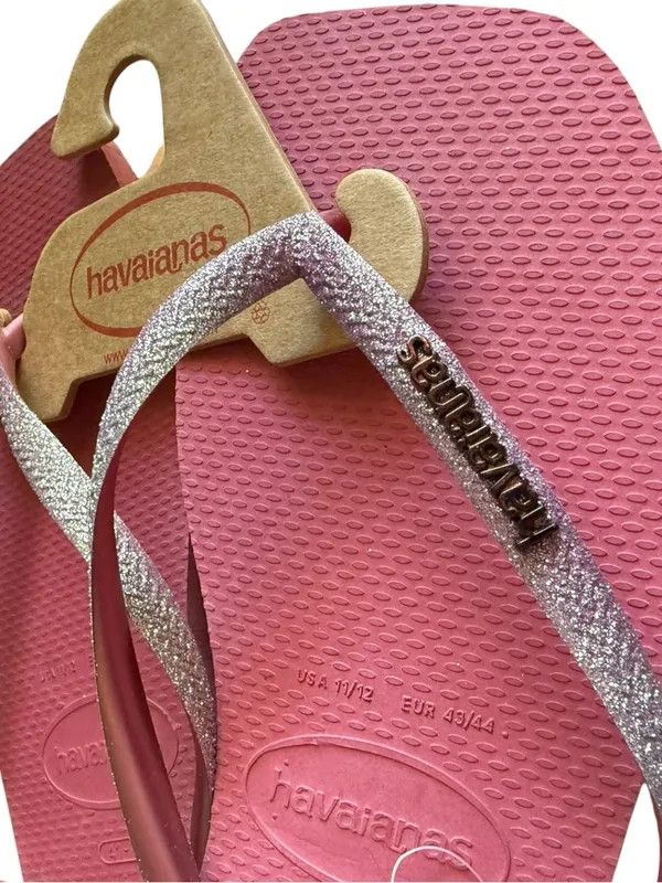 Havaianas NWT Slim Square Glitter flip flops in velvet rose - Women’s Size 11/12 - Image 4