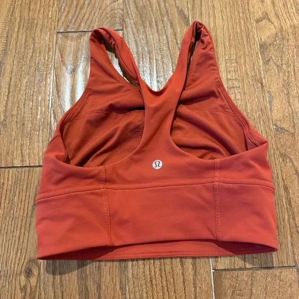 Lululemon Wunder train longline bra burnt orange size 4 - Image 4