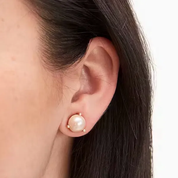 NEW Kate Spade Rise and Shine Pearl Studs ~ Blush - Image 2