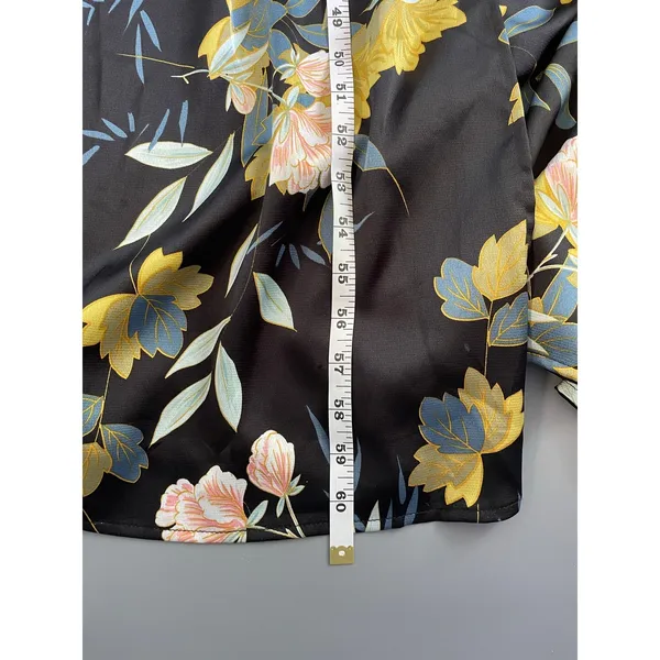 Baltic Born Black Sicily Maxi Floral Satin Dress Size XXL - Image 15