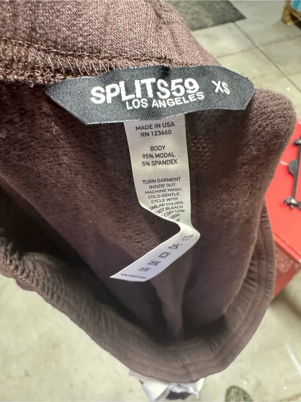 Splits59 Oversized Andie Drawstring Jogger Sweatpants Dark Chocolate XS New - Image 2
