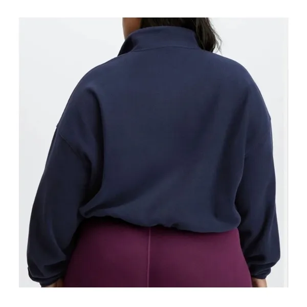 Fabletics Navy Blue Fleece Mock Neck Crop Zip Up Sweatshirt XXL - Image 2