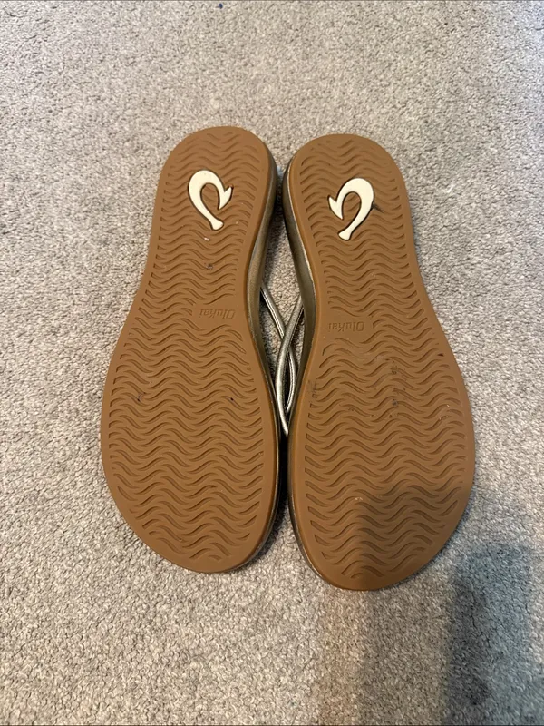 Olukai Gold Metallic Thong Huawai Sandals - Image 3