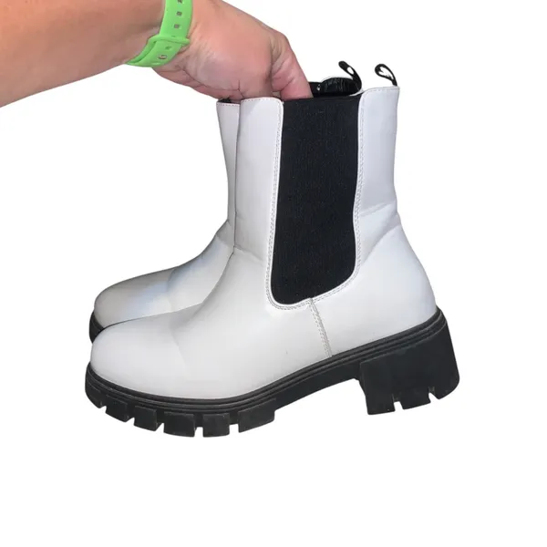 Olivia Miller Round Toe Chunky Heel Mid Calf Ankle Boots Slip On - Image 3