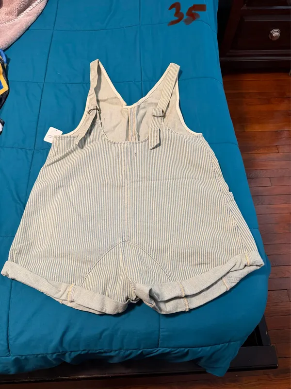 NWT Free people high roller railroad shortalls L - Image 10