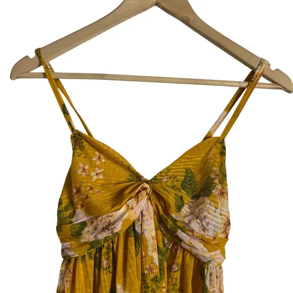 Free People Mirage Yellow Floral Print Hi-Low Tunic Dress Size Medium - Image 3