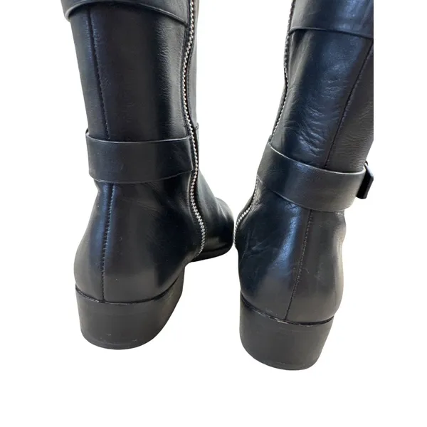 Michael Kors Womens Black Leather Knee High Boots 7M SKU 7167 - Image 10