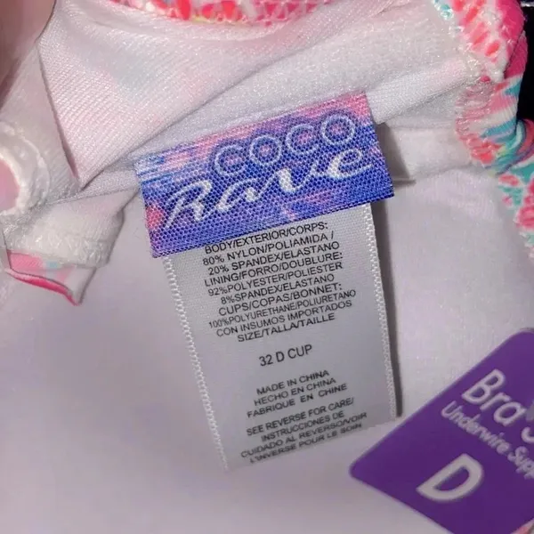 NWT Coco Rave‎ 32D Nixie lightly padded halter bright bikini top pink blue - Image 8