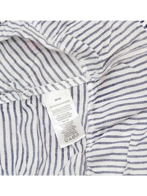 Cuddl Duds Womens Printed Short-Sleeve Sleep Tunic Gown Navy Stripe Multi S - Image 5