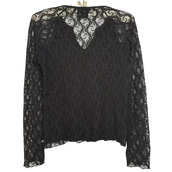 90s Polo Jeans Co.‎ Ralph Lauren L Lace Sheer Top Whimsigoth Fairy Grunge Y2K - Image 2