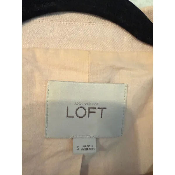 LOFT Blazer Womens Small Pink Linen Cotton Blend Two Button Lightweight Jacket - Image 2