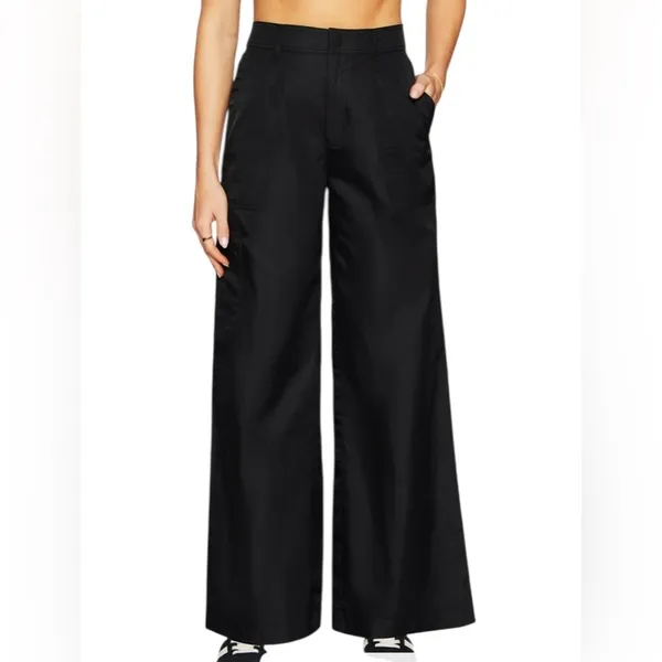 Fabletics Women's Cargo Wide Leg Pants Black Size L Pull On High Waisted Sporty - Image 2