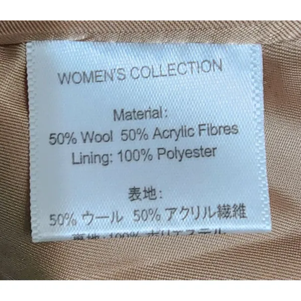 Elegant Double-Breasted Long Wool Blend Camel Coat Winter Outerwear‎ Size L - Image 4