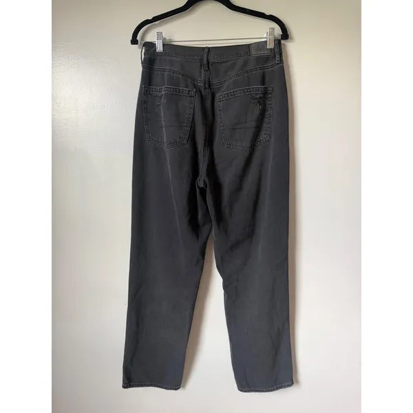 American Eagle 90s Boyfriend Jeans Womens 8 Black Highest Rise Distressed Grunge - Image 10