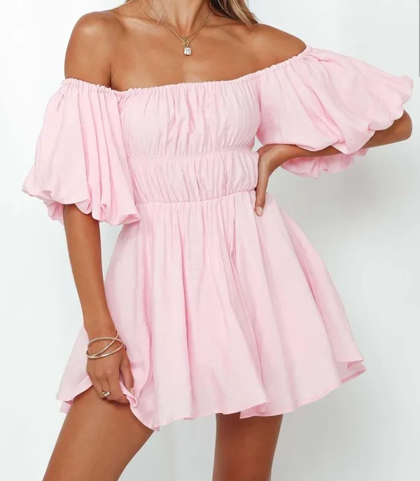 Hello Molly Be Your Baby Doll Dress Baby Pink - Image 3