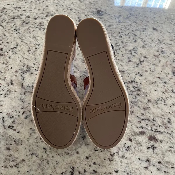 Franco Sarto‎ Cassia Cognac Brown Espadrille Wedge Sandals T-Strap Womens 6M NWT - Image 6