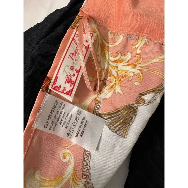 Penelope Boutique Satin Chain Halter Crop Top Pink Baroque Scarf Tie Back – Size - Image 8