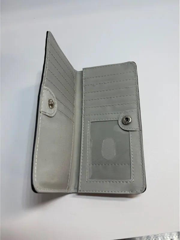 Women’s Gray Faux Leather Bifold Wallet Zip Pocket Card Holder Organizer - Image 4