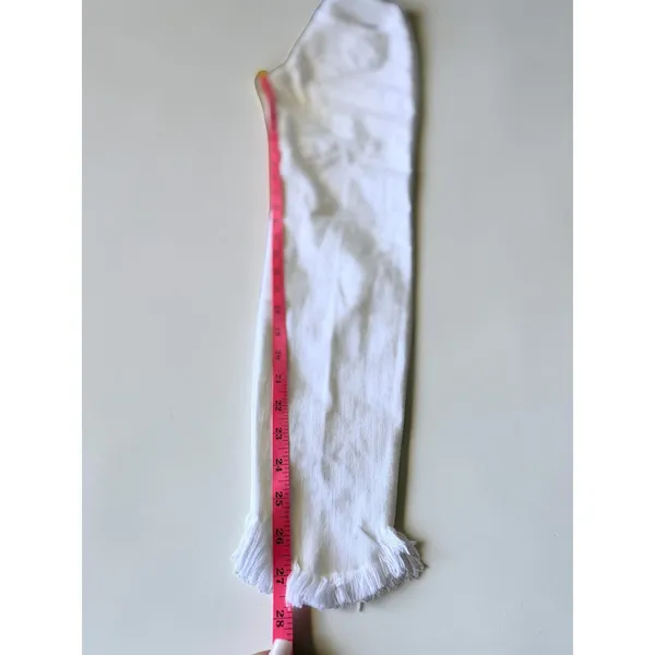 KanCan White High Rise Ankle Skinny Jeans Distressed Frayed Tulip Hem 1/24 NEW - Image 8