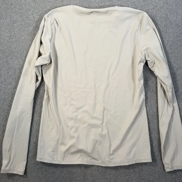 Yogalicious Women's Large Zenly Zena Long Sleeve Activewear Top Tan Crew Neck - Image 8