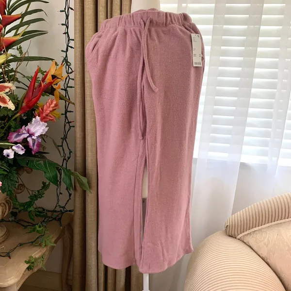 Urban Outfitters Out From Under Cosima Collared Top & Kick Flare Pant SET Mauve - Image 10