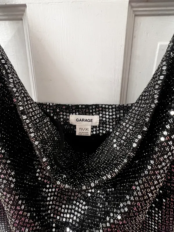 Garage Black Sequin Mini Dress - Image 4