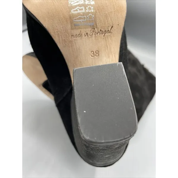 Lady Luck Black Tall‎ Heel Women's Boots Black Suede Made in Portugal Size 38 - Image 7