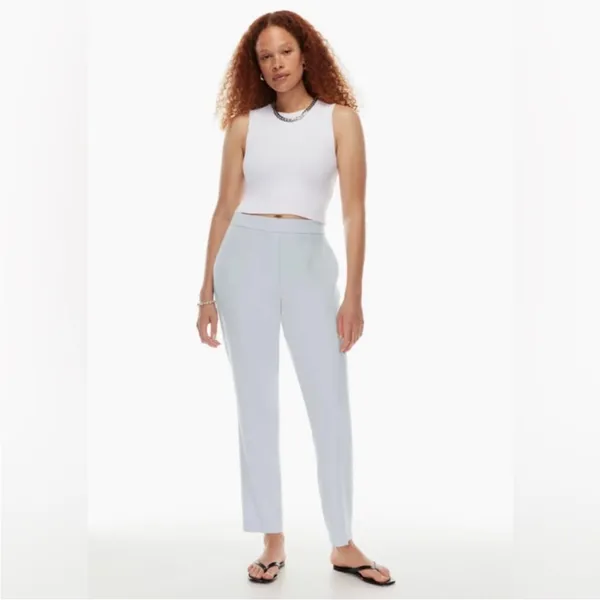 🌟Babaton🌟 Aritzia Conan Crepe Pull On Crop Trouser Pale Blue Sz 0 - Image 2