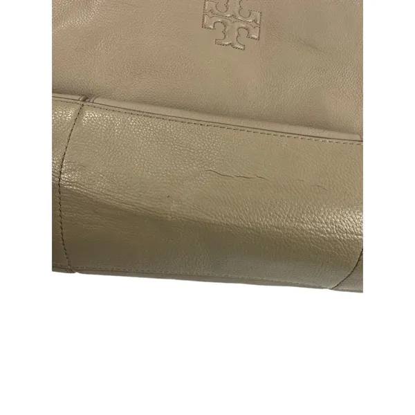 Tory Burch Ella work tote/Large tan pebbled leather/neutral Leather- fair condi - Image 5