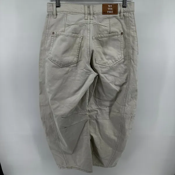 Free People We The Free Good Luck Mid-Rise Barrel Jean Denim Relaxed Milk 26 - Image 7