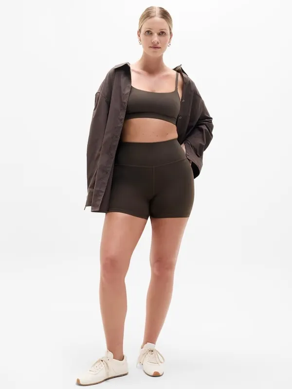 New Athleta M Vitaform BodyMove Scoop Bralette Medium A-C Truffle - Image 4