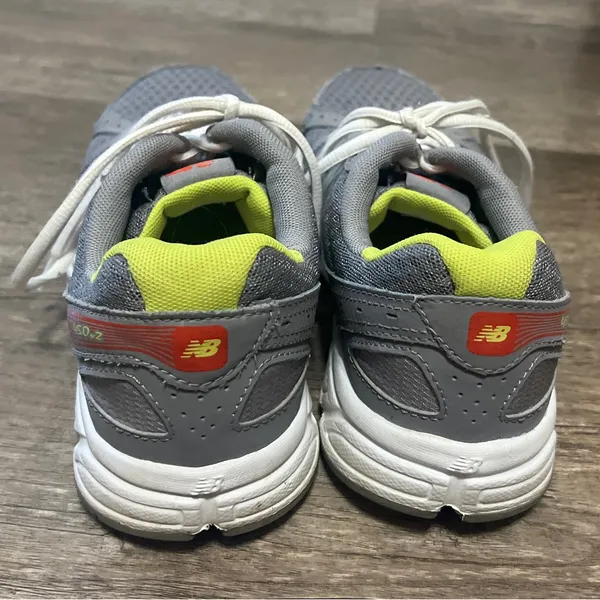 New Balance Gray Athletic Sneakers with Neon Yellow Accents - Image 4