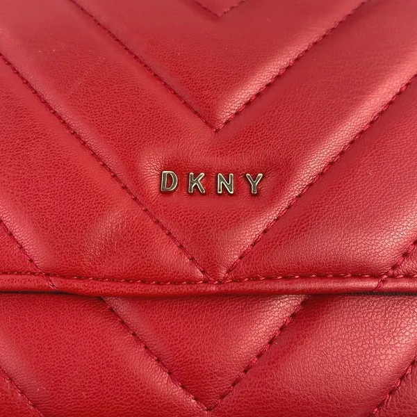 DKNY Veronica WOC Red Leather Quilted Crossbody Wallet Mini Purse Crossbody OS - Image 4