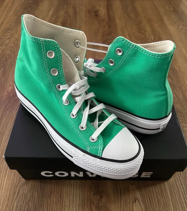 CONVERSE Ctas Lift platform green hi top lace up shoes sneakers women’s 7 new - Image 8