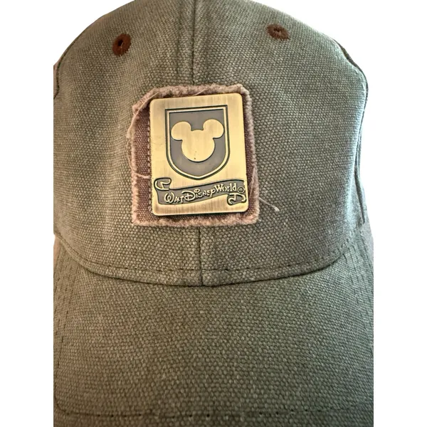 Disney Parks Hat Mickey Mouse Canvas Olive Brown Trim Adjustable Hook and Loop - Image 6