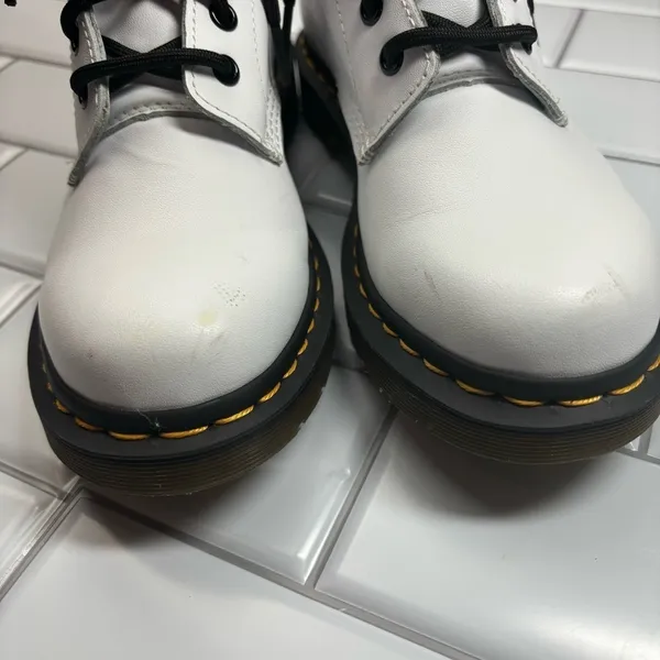 Dr/Doc Martens 1460 SMOOTH LEATHER LACE UP BOOTS‎ US 7 White - Image 7
