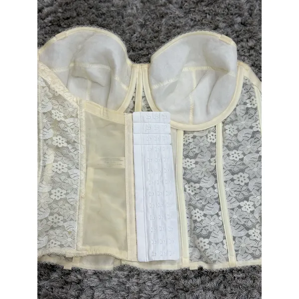 Dominique Women 8949 Lace Strapless Bridal Bustier Corset Bra Ivory Size 36DD - Image 6