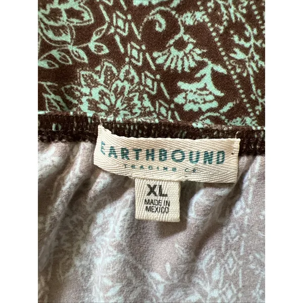 Earthbound Trading Co Sleeveless Maxi Dress Brown Mint Green Boho Hippie Lounge - Image 4