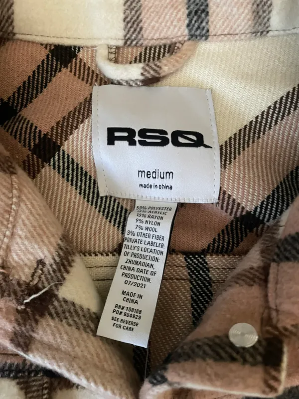 RSQ Womens Tonal Woven Plaid Shacket - Image 6