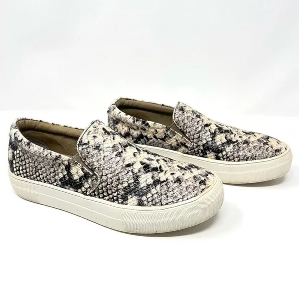 Steve Madden Gills Natural Snake Embossed Vegan Leather Slip-On Sneakers Size 7 - Image 10