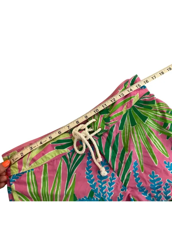 Lilly Pulitzer Womens Tropical Print Board Shorts Pink Green Blue Size S Nylon - Image 7