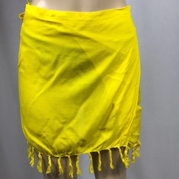 Zuliana Yellow 100% Rayon Skirt Set Size Small Made in USA New With Tags - Image 4