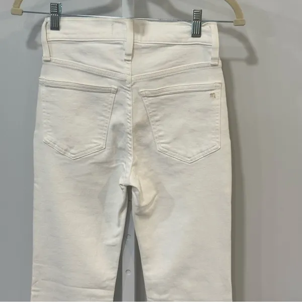 NWT Madewell Kick‎ Out Crop Jeans White Stretch Denim Jeans NI961 - Image 7