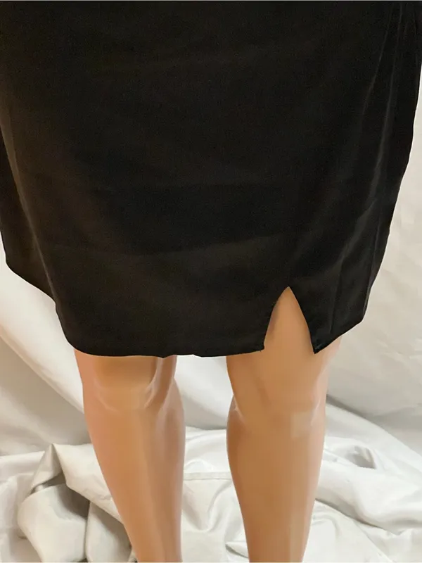 LYANER Black Satin Cowl Neck Slip Mini Dress Women’s Size M Adjustable Straps - Image 2