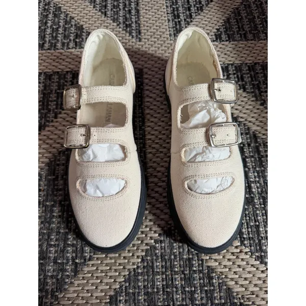 Caron Callahan Simona Sneakers in Cream Canvas Size 36 - Image 2