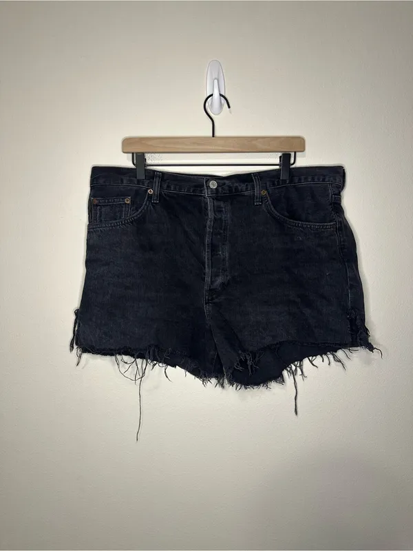 AGOLDE Dee Vintage High Rise Jean Shorts Divise Black A9035-1157 Aritzia size 34 - Image 9