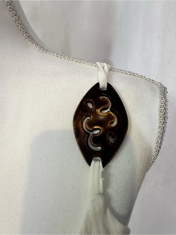 White Maxi Dress with Decorative Dark Knot Straps - Image 6