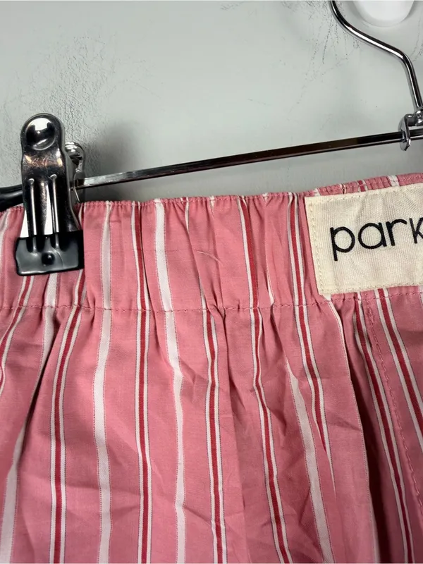 Parke Frill Stripe Boxer Shorts Dark Pink Stripe size medium - Image 2