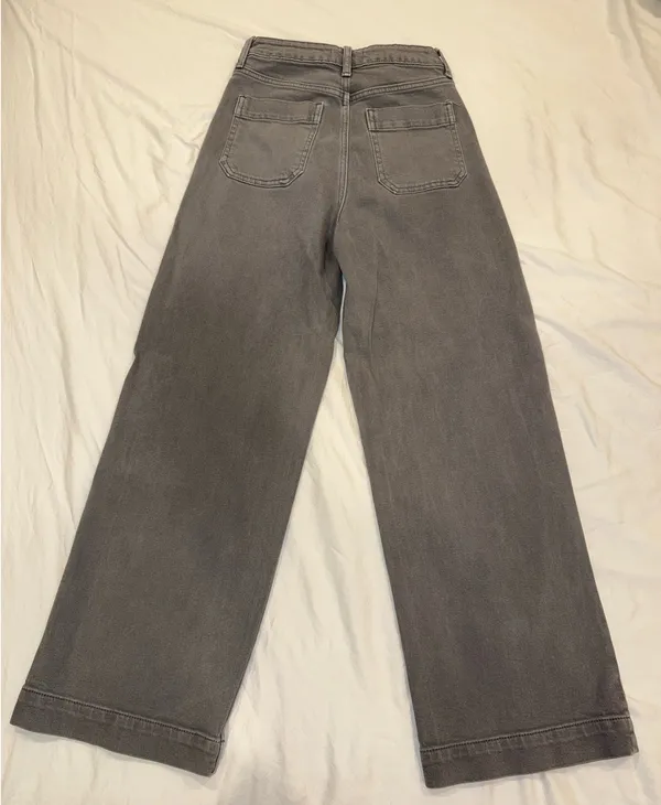 Just Black Denim Jeans High Rise Wide Leg Gray Denim 27 - Image 4