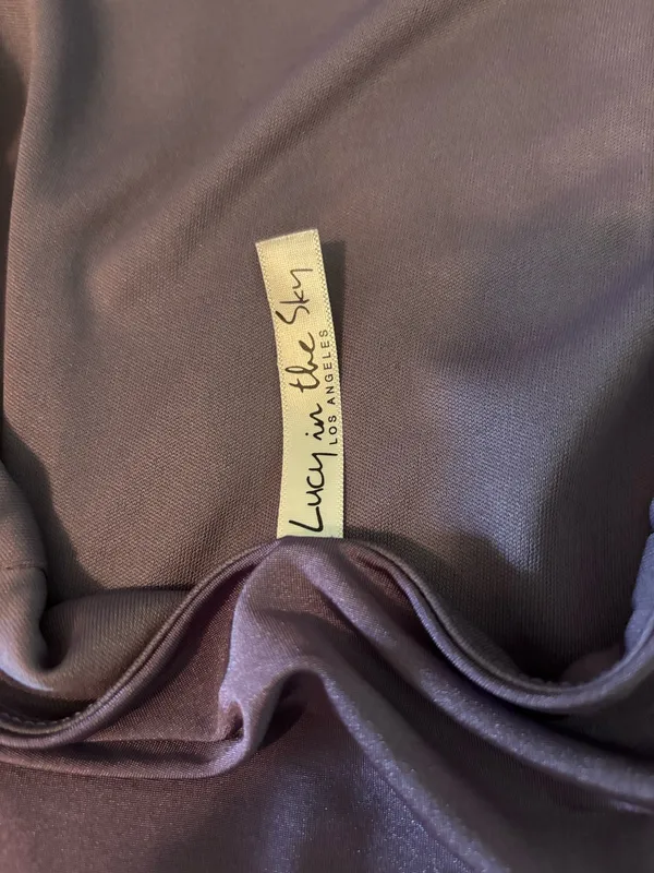 Lucy in the Sky Dark Purple Open Back Mini Dress - Image 4